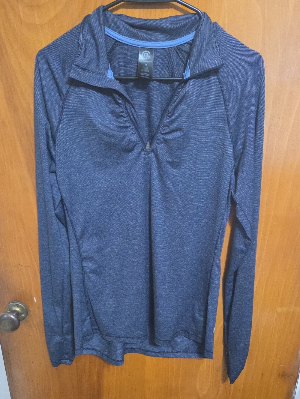 Champion Women's Heathered Navy Quarter-Zip Long Sleeve Pullover